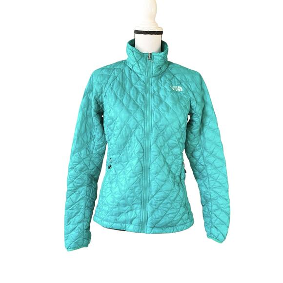 The North Face Women’s Thermaball Lightweight Packable Puffer Jacket Sz S Teal - Picture 8 of 14